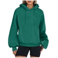 thumbnail image 1 of MeetoTime Women's Hooded Sweatshirt Fall Basic Long Sleeve Solid Color Hoodie Pullover with Pocket, 1 of 6