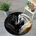 thumbnail image 4 of Eoozwa 31.5 Inch Round Horse Print Indoor Outdoor Carpet Non Slip Polyester Floor Mat for Living Room Bedroom Laundry, Decorative Area Rug with Animal Pattern, Machine Washable, 4 of 6