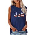 thumbnail image 1 of EQWLJWE Hauts pour Femmes Mode Féminine Confortable Independence Day Décontracté Col Rond Imprimé Haut Blouse, 1 of 4