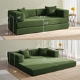thumbnail image 3 of YINIX 78.6"  Sofa Couch with Two Pillows,  Comfy Modular Convertable Sofa Bed for Living Room, Green, 3 of 9