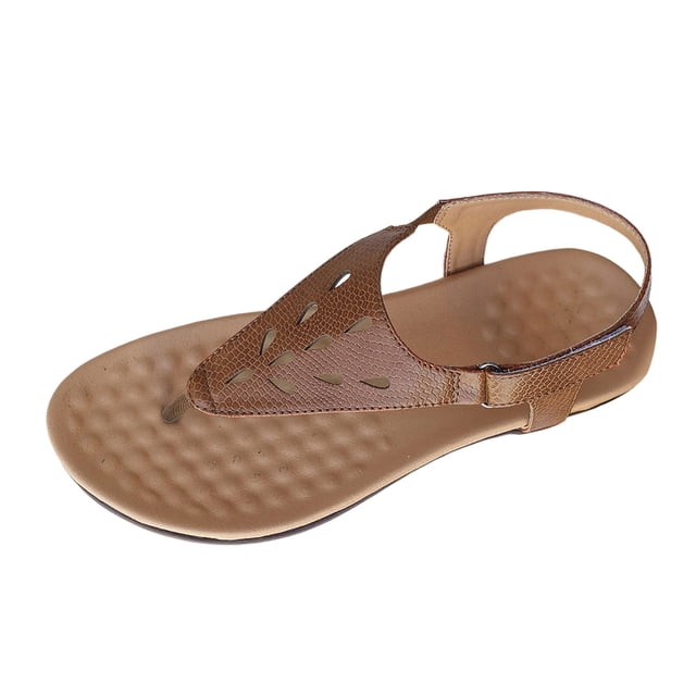 IUJSOY Womens Thong Sandals Arch Support Orthotic Adjustable Flip Flops Lightweight Beach Shoes