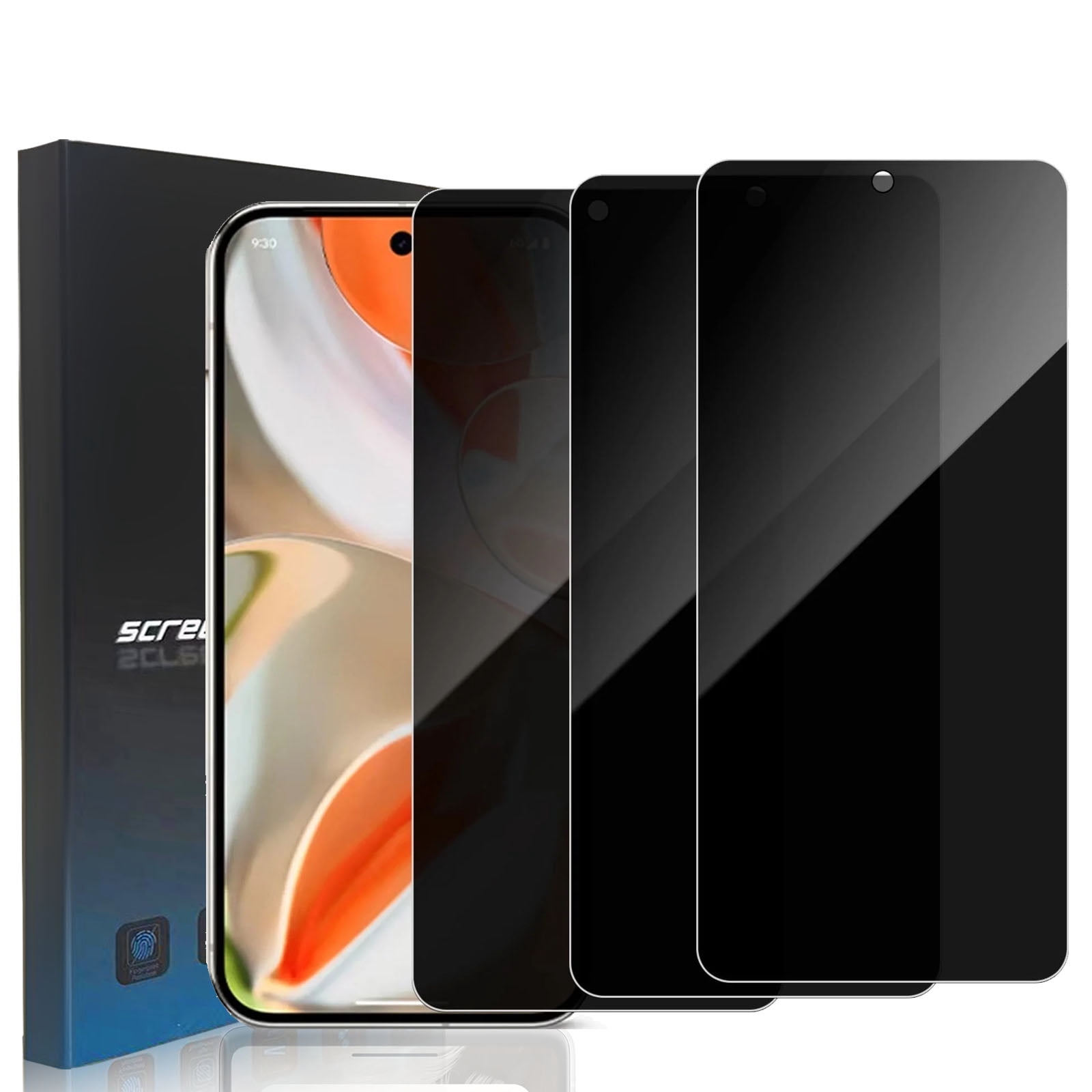 Zonyee 3 Pack Privacy Screen Protector Compatible for Google Pixel 9 Pro, 6.3 inch Anti-Spy Tempered Glass Film, Scratch Resistant,Easy Install, Bubble-Free