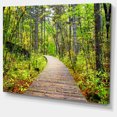 thumbnail image 2 of Promenade en bois à travers la forêt - Impression sur toile paysage, 2 of 4