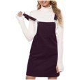 thumbnail image 3 of KIHOUT Salopette Tablier pour Femmes Été Bretelles Ajustables Robe Courte Côtelée pour Dames avec Poches, 3 of 6