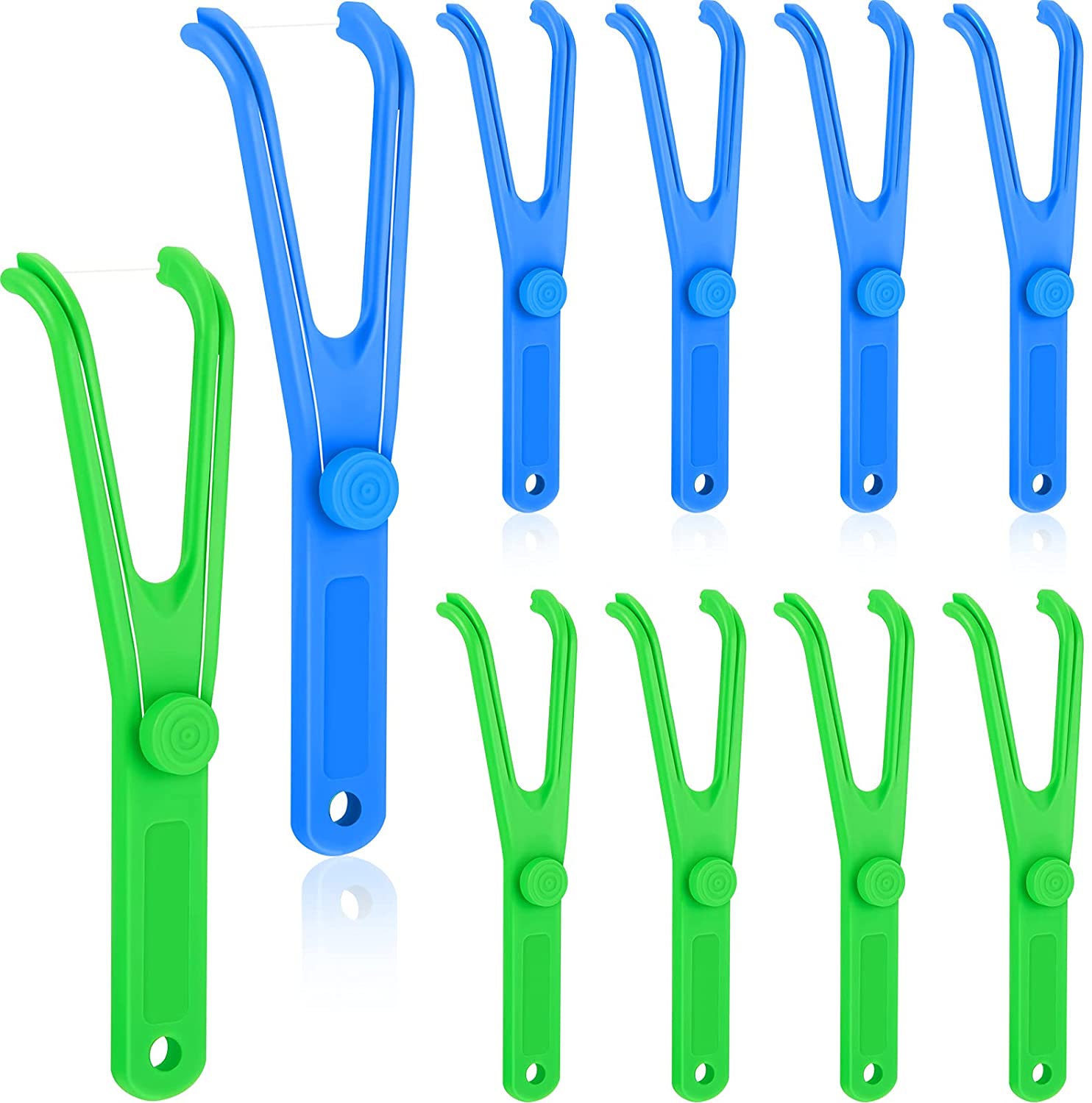 SHTUUYINGG10 Pieces Dental Floss Holder Reusable Flosser Reusable Floss Handle Holder Flossmate Handle for Oral Clearing
