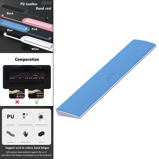 Xingzhi PU Keyboard Wrist Rest Pad Anti-Skid Cushion for Desktop Computer Home 61-Keys Blue