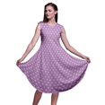 thumbnail image 1 of Bimba Robe d'Été Sans Manches à Col Rond pour Femmes, Imprimée Florale Rose Violette, Tenue Décontractée - XX-Grand, 1 of 6