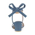 thumbnail image 2 of BLISSFUL STEP Women's Open Toe Ankle Tie Back Block Heels Sandals Haze Blue (Size 9.5), 2 of 7