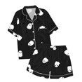 thumbnail image 1 of 2025 Tenue de Loisirs pour Enfants Imprimée Costume Garçon Col à Boutons Robe à Manches Courtes Pyjama Haut Short Pyjama, 1 of 5