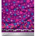 thumbnail image 2 of Soimoi Moss Georgette Fabric Leaves & Flower Panel Print Sewing Fabric Yard 42 Inch Wide, 2 of 3