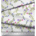 thumbnail image 3 of Soimoi Modal Satin Fabric Dot,Leaves & Floral Print Sewing Fabric Yard 42 Inch Wide, 3 of 3