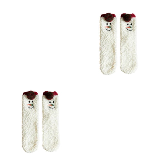 relayinert Experience Comfort With These Wide Application Fluffy Socks Colorful snowman 2Set