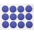 thumbnail image 3 of Soimoi Blue Rayon Crepe Fabric Geometric Check Printed Fabric 1 Yard 46 Inch Wide, 3 of 3