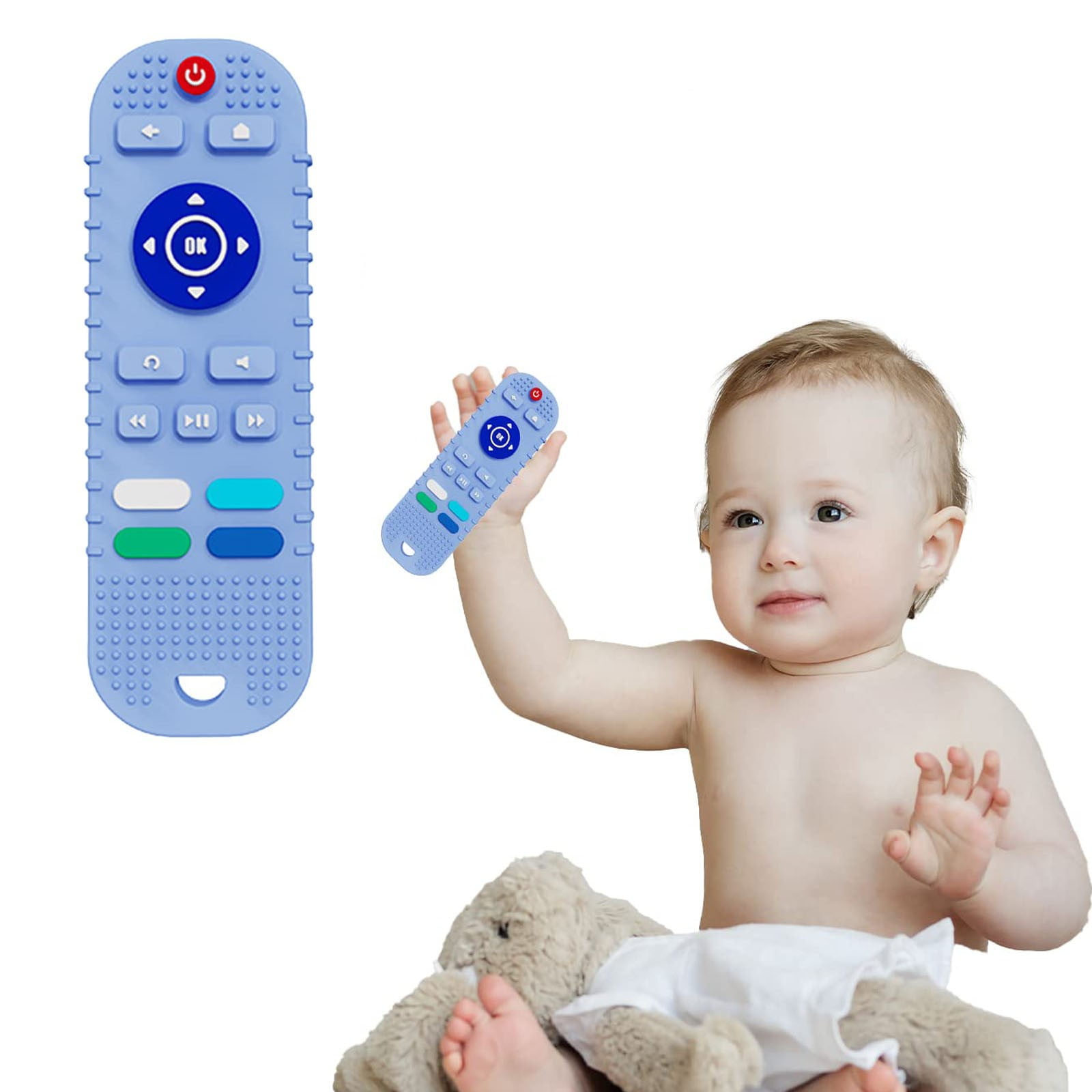Dptalr Baby Teether Toys Silicone Toddler, Educational Sensory Toy Chew Toys, Tv Remote Control Shape Teething Toys For Babies 6-18 Months One Size