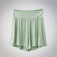 thumbnail image 2 of AherBiu Pajamas Shorts for Women Ruffle Wide Leg High Waisted Soft Comfy Sleepwear Bottom Shorts, 2 of 6