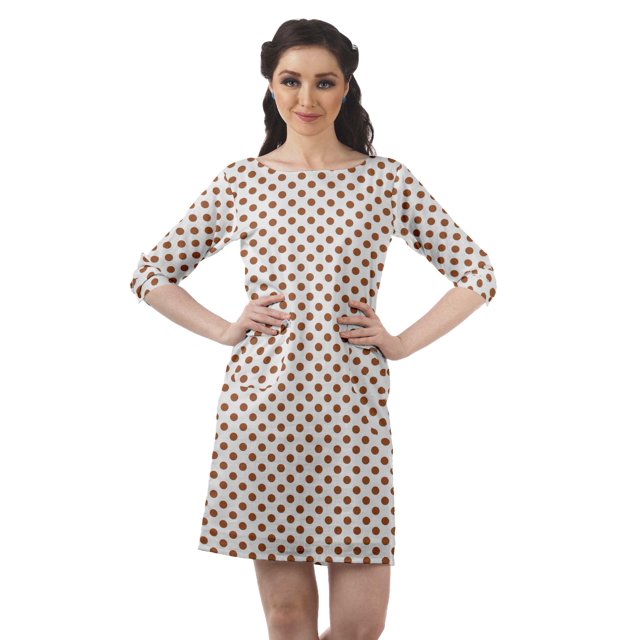 Moomaya Robe d'Été pour Femmes à Manches 3/4, Robe Droite Décontractée avec Poches