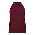 thumbnail image 4 of Birdeem Hauts pour Femmes Aguichant à Encolure Ronde Ajourée, Camisole Sans Manches de Couleur Unie, 4 of 5
