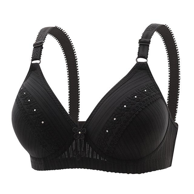 Birdeem Woman's Embroidered Glossy Comfortable Breathable Bra Underwear No Rims