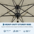 thumbnail image 3 of Yiwa 10ft Solar Patio Umbrella Offers a 3-Tier Design With Built-In Led Lights, Easy Crank And Push Button Tilt, Vented Top, And 8 Durable Ribs, Making It Ideal For Your Pool, 3 of 7