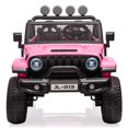thumbnail image 2 of EDTara 24V 2-Seater Ride On Truck for Kids, 2WD/4WD Switch, Battery Powered Car with Remote, Spring Suspension, MP3, Trunk, LED Lights, 2 of 7
