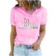 thumbnail image 2 of Économies du Printemps! CEHVOM Hauts de Pâques pour Femmes Grande Taille, T-Shirt à Col Rond pour Femme avec Mignon Imprimé de Lapin, Haut Graphique Mode et Confortable pour Femme à Manches Courtes, Haut à Col Rond, 2 of 7