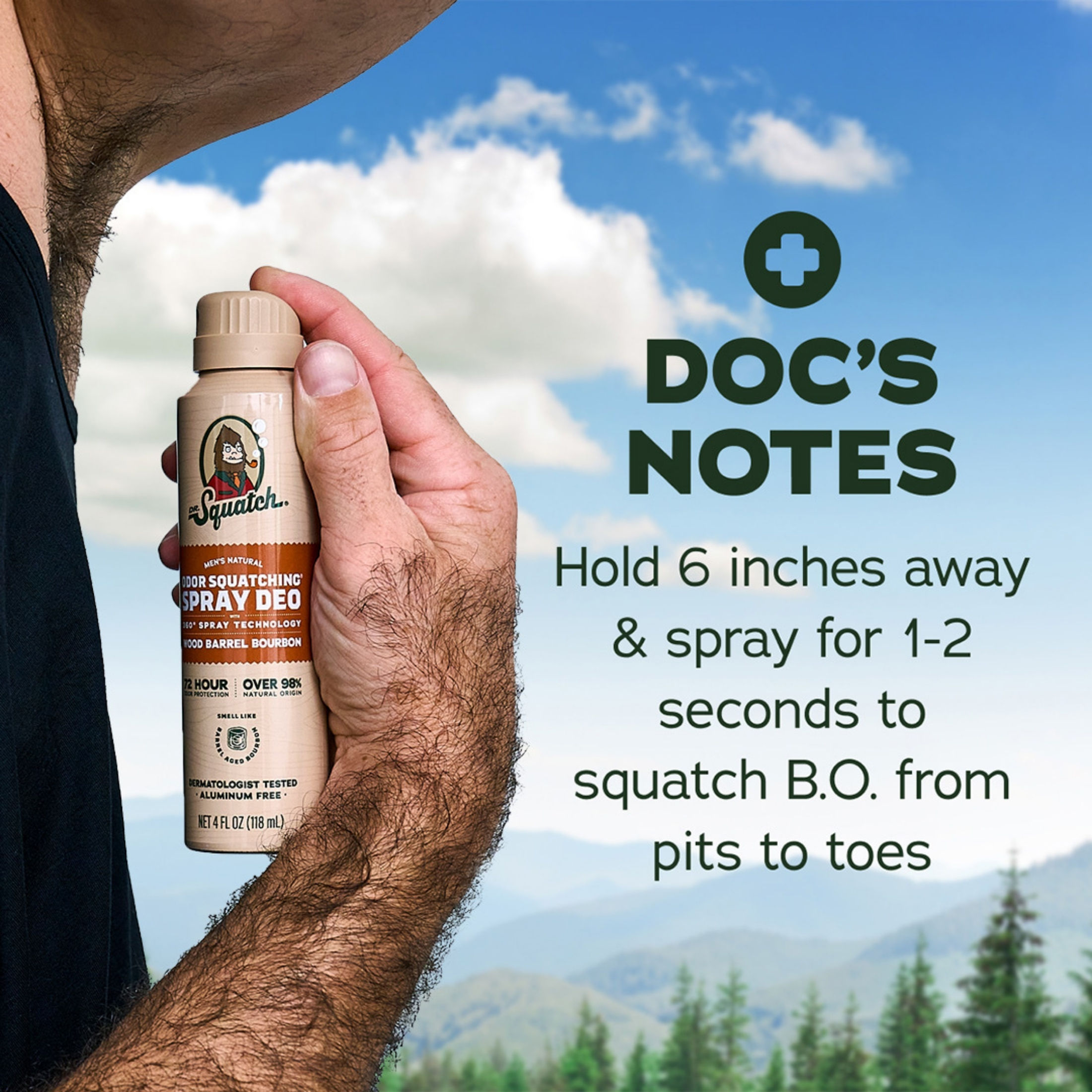 DR. SQUATCH Men's Deodorant Spray - Natural Wood Barrel Bourbon - 4oz