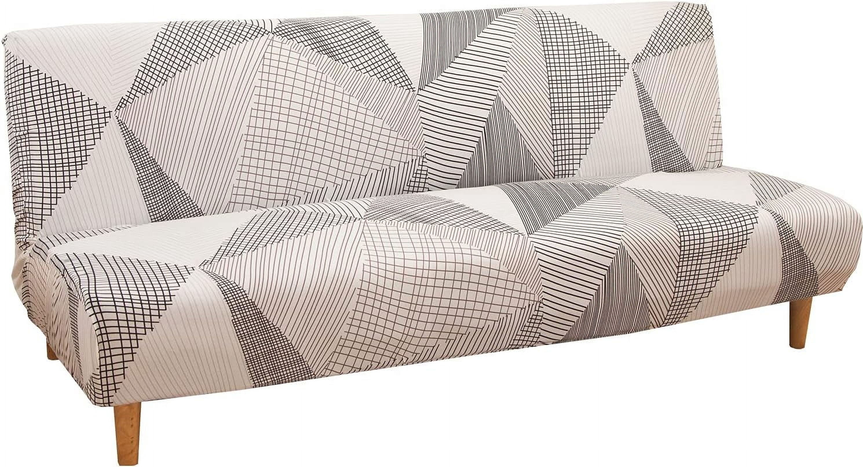 Futon Slipcovers for Armless Sofas, Non-Slip Full Protect Furniture Protector with Elastic, Flexible, Lightweight Material
