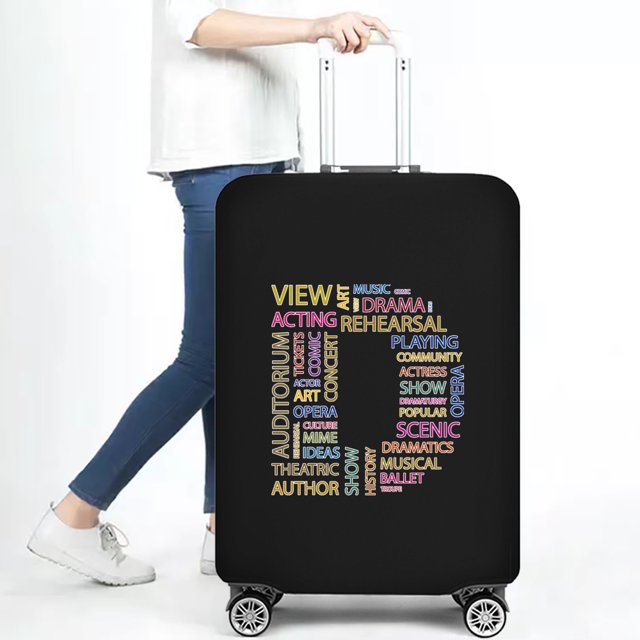 Stretch Luggage Cover Suitcase Covers Text Letter Printed Travel Accessories Printed Dust Cover 18''-28'' Inch Protective Case 8text D S