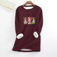 thumbnail image 1 of Hauts pour Femmes Col Rond Poche Épaissie Peluche Chaude Manches Longues Hauts Chandails en Molleton en Liquidation, 1 of 5