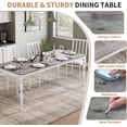 thumbnail image 4 of 71" Dining Table for 6-8, Farmhouse Rectangular Dinner Table with Sturdy Metal Legs Scratch Water Resistant 30 mm Thick Tabletop, Rustic Kitchen Dining Room Table (Only Table), Gray & White, 4 of 8