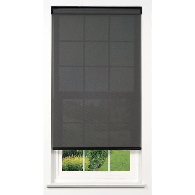 Linen Avenue Cordless Solar Screen Roller Shade - 5% Charcoal