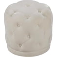 thumbnail image 1 of Meridian Furniture Harper Contemporary Velvet Ottoman/Stool in Cream, 1 of 6