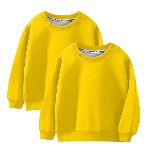 MeetoTime Girls Boys Sports Sweatshirt Loose Long Sleeve Solid Color Round Neck Pullover Top 3-9 Years
