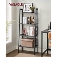 thumbnail image 2 of VASAGLE Ladder Shelf, 4-Tier Bookshelf, Storage Rack, Bookcase with Steel Frame, for Living Room, Home Office, Kitchen, Bedroom, Industrial Style, Charcoal Gray and Black ULLS044B04, 2 of 2