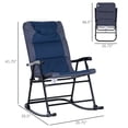 thumbnail image 3 of Outsunny Ensemble de 2 Chaises à Bascule Pliables de Patio, Bleu Marine, 3 of 10