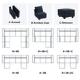 thumbnail image 4 of HONBAY Velvet Armless Chair Middle Module for Moduler Sofa, Navy Blue, 4 of 4