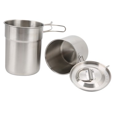 Batterie de Cuisine de Camping, Casserole de Cuisson de Camp Pliable Ensemble de Cuisson de Camp Tasse de Camping en Acier Inoxydable pour le Camping pour la Randonnée Sac au Dos pour la Randonnée pour le Pique-Nique