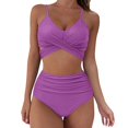 thumbnail image 2 of Female Two-Piece Bathing Suit  Spaghetti Strap Bikini Tops Leopard Print Bikini Panties Swimsuits Yellow L, 2 of 7
