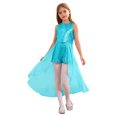 thumbnail image 1 of renvena Combinaison-Robe Maxi à Paillettes pour Filles, Robe en Mousseline Sans Manches pour Enfants, Concours, Mariage, Fête, Demoiselle d'Honneur, Bleu Pâle 12, 1 of 7