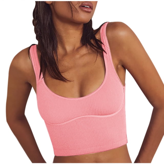 Yuyuzo Women's Tank Tops Sleeveless Crop Tops Square Neck Ribbed Knit Workout Casual Basic Shirts