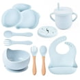 thumbnail image 1 of 9Pcs Children‘S Silicone Tableware Set Baby Non-Slip Divided Children‘S Plate Bowl With Suction Cup, 1 of 5