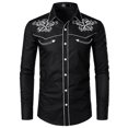 thumbnail image 1 of Pompotops T-shirt Décontracté à Manches Longues pour Hommes Automne Hiver avec Broderie en Solde, 1 of 2