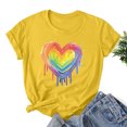 thumbnail image 2 of RKSTN Chemise de Fierté pour Femmes LGBT Coupe Ample Décontractée Tops Égalité Inspirante Été Mignon Cœur Imprimé Manches Courtes Col Rond Chemise de Fierté, 2 of 3