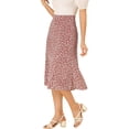 thumbnail image 4 of Unique Bargains Jupe Paysanne pour Femme à Taille Élastique, Ligne A, Midi, Imprimé Feuilles, Rouge Blanc, G, 4 of 7