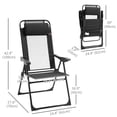 thumbnail image 3 of Outsunny Chaises de Camping Doubles Pliables avec Inclinaison et Appuie-Tête, Noir, 3 of 10