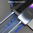 thumbnail image 4 of LoonWear Câble USB-C vers Lightning pour 14, Lot de 2 Cordon de Charge Rapide 2 m [Certifié], Câble Type C vers Lightning 2 m pour 14 13 12 11Pro/Pro Max/Mini/Plus/ SE Blanc 2 m, 4 of 5