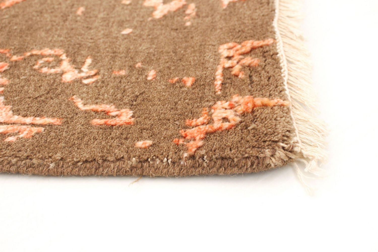 ECARPETGALLERY Tapis Noué à la Main pour Salon, Salle à Manger et Chambre à Coucher Contemporain Collection La Seda 5'5" x 7'10" en Brun