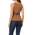 thumbnail image 3 of INSPIRE CHIC Women's Summer Tops Sleeveless V Neckline Wrap Tie Waist Tops M Brown, 3 of 6