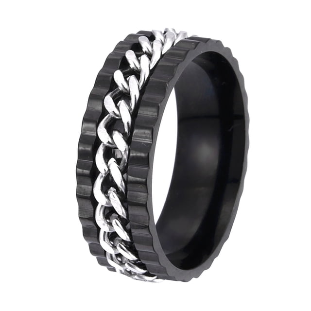 EGNMCR Rings Fashion Stainless Steel Ring External Rotating Ring Wonderful Gift Dust cover
