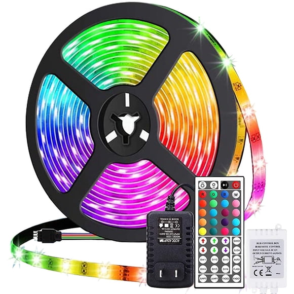 navor Rubans Lumineux LED 16,4 Pi 300 LED Lumière en Corde Couleur RVB avec Télécommande IR 44 Touches à Intensité Réglable pour Usage Intérieur Chambre Maison et Cuisine Décoratif (5 m)